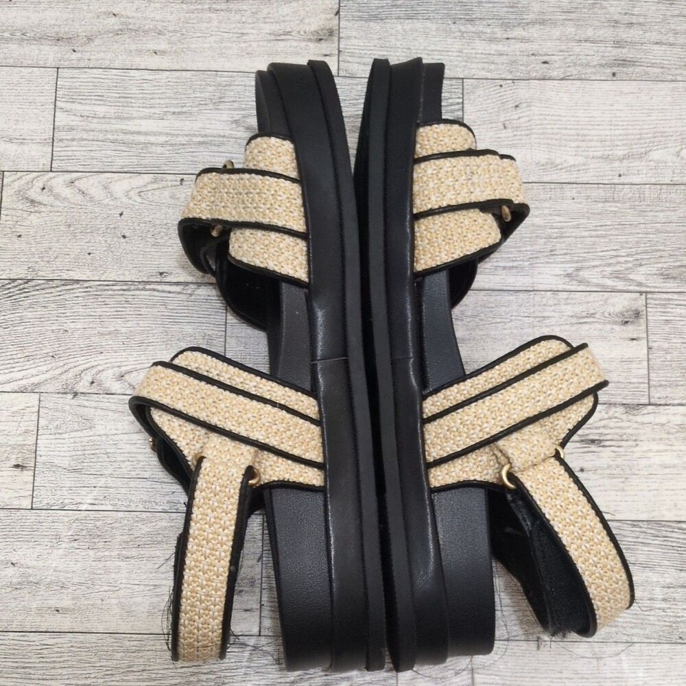 BCBGeneration Women's Strappy Sandals Ankle Strap Buckle Black/Beige US 8 - Picture 4 of 7